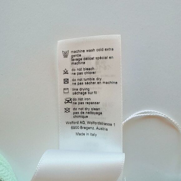 NWT Wolford Net Lines Body Laser-Cut Short Sleeve Bodysuit in Aqua Size Small - Picture 11 of 14